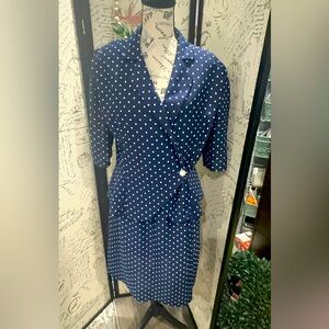 Navy Polka Dot Dress Suit